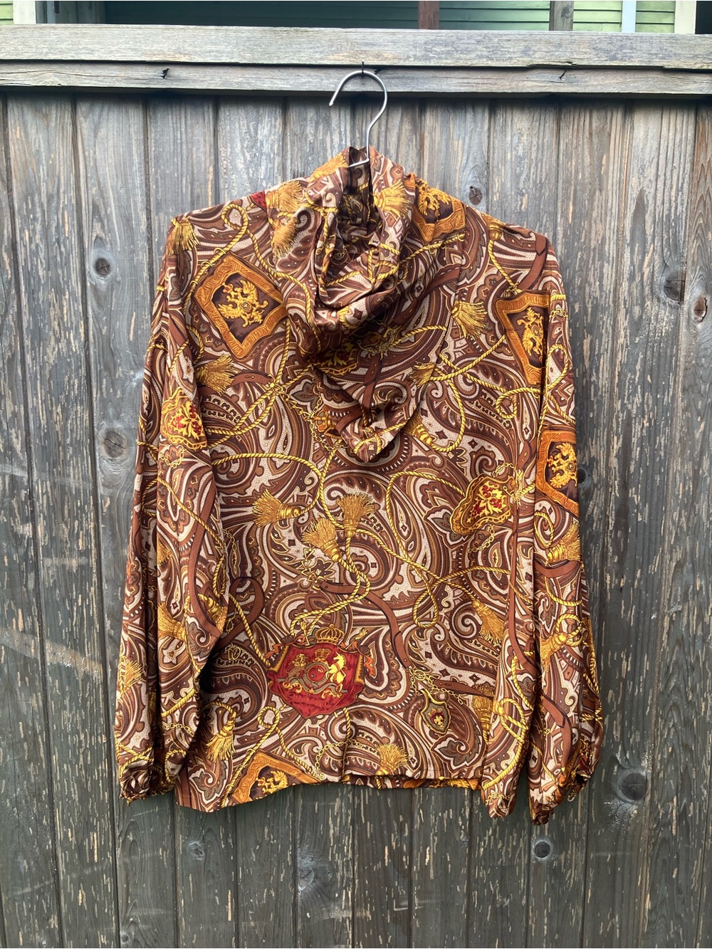 Ellen Tracy brown paisley blouse
